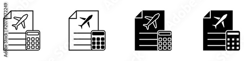 Foto Flight cost icon vector set