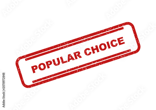 Red popular choice rubber stamp seal icon on a flat surface