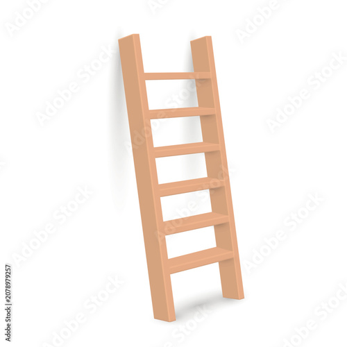 Illustration of a wooden stepladder with five steps and a simple design that emphasizes its durability for everyday tasks at home or work.