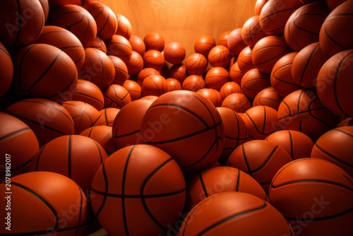 Tons of basketballs, Game Ball.
