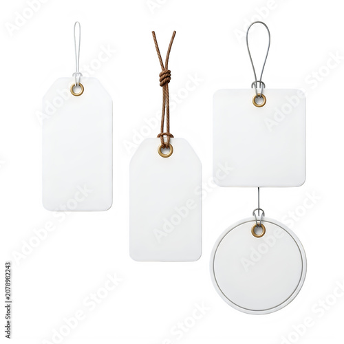 Minimalist white gift tags with decorative elements