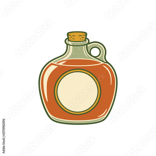 Handcrafted Apple Cider Jug Retro Vector