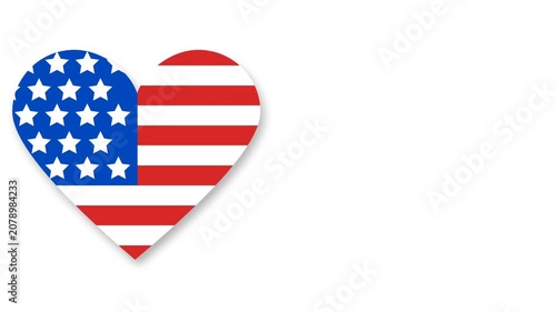 Patriotic American Heart Flag Symbolizing National Unity and Family Love.