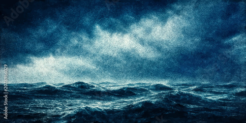 Konstfotografi Dramatic stormy night sky over dark rolling hills with outdoor scenery landscape