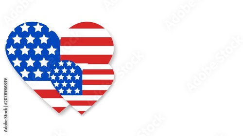 Patriotic American Hearts Celebrate Family Day and National Pride.