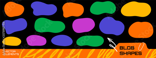 Obraz na płótnie Playful squishy organic blob with abstract liquid form for poster and tag