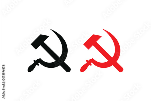 Photos Black and red hammer and sickle icons