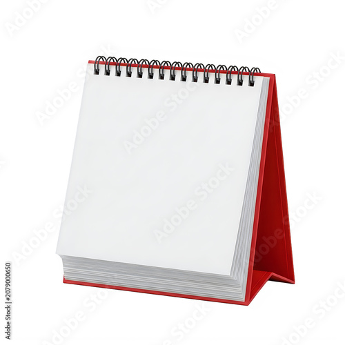 Red and white standing desk planner