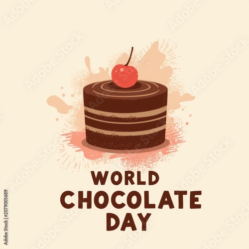 World chocolate day celebration with a tasty cake design