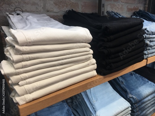 Organized Pants Merchandising Display in Fashion Retail Store