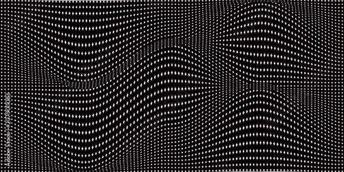 Quadro su tela Dome-shaped protrusion part seine by stretching mesh for the illusion three-dimensional deformation of the surface