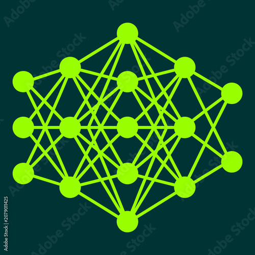 Abstract geometric network structure representing artificial intelligence and data connectivity.