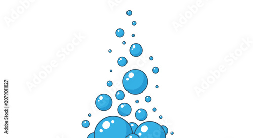 Quadro su tela Bubbles rising vertically in a clean aquatic pattern