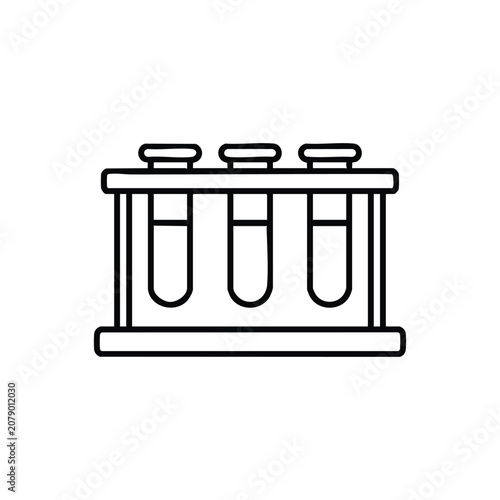 Medical test tubes test tubes medicaments black and white vector icon