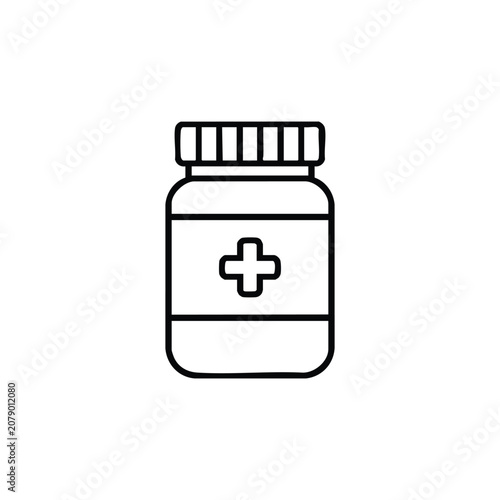 Medical medicine bottle medical medicine bottle medicaments black and white vector icon