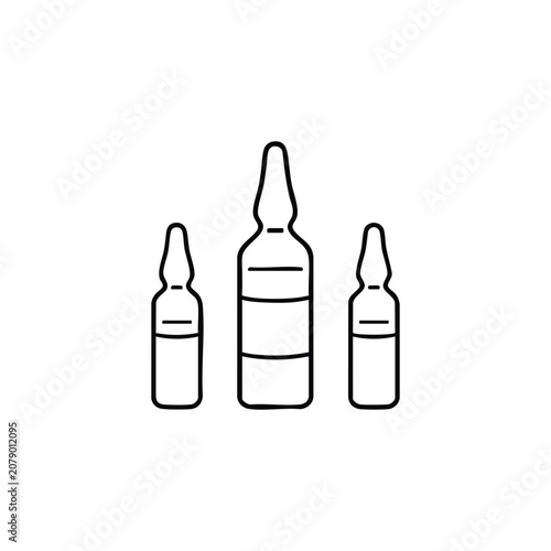 Medical ampoules medical ampoules medicaments black and white vector icon