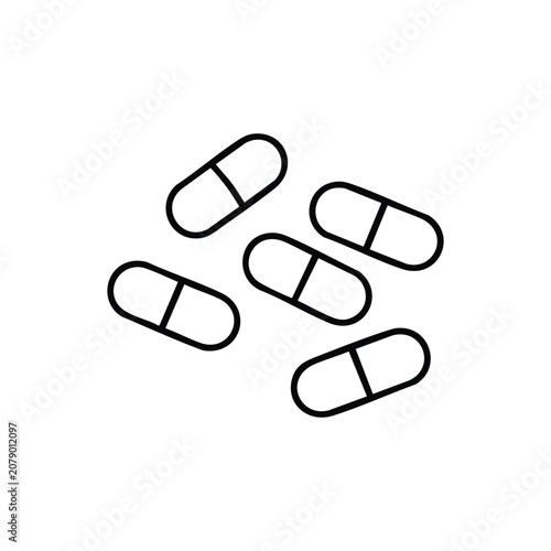Medical capsules medical capsules medicaments black and white vector icon