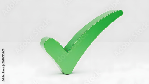 Green checkmark symbol for approval