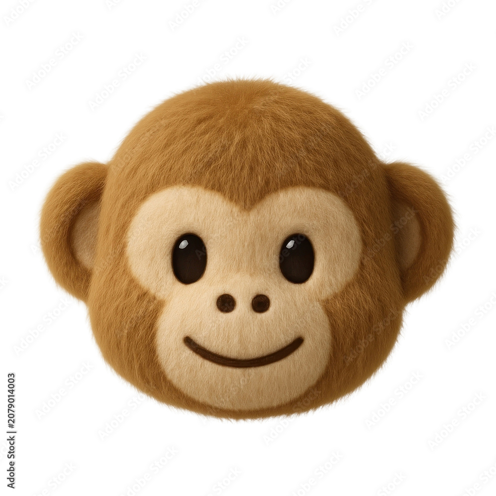 Fototapeta premium PNG Cute fluffy monkey face illustration.