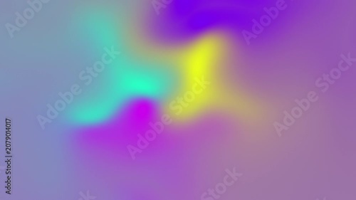 Abstract colorful fluid gradient seamless loop background. Slow motion liquid flow animation of neon cyan, purple and yellow wavy colors. 4K footage