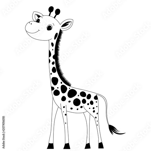 Photography Cute cartoon giraffe silhouette, vector