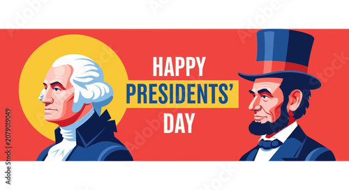 Fotografía American presidents celebration banner for national holiday