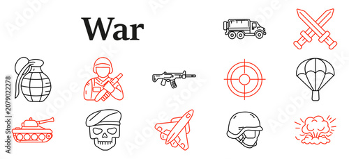 Fotografía War set icon
