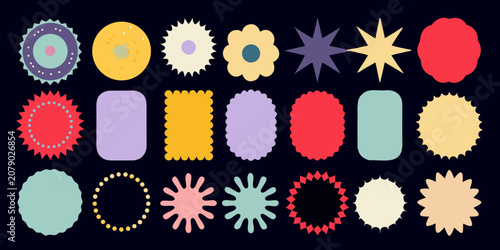 Collection Of Decorative Shapes And Floral Ornaments Vector Illustration