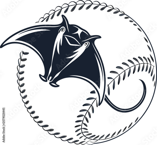 vector illustration of a black dragon