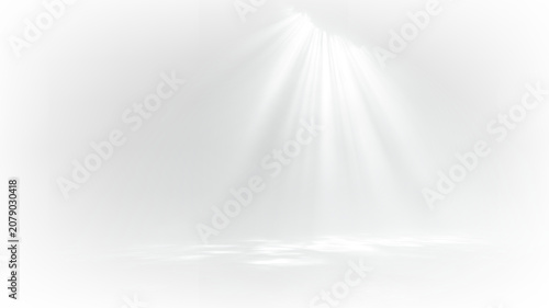 Foto White volumetric beam with radiant light rays isolated PNG