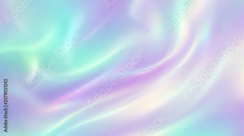 Abstract holographic background with soft flowing waves of iridescent pastel colors