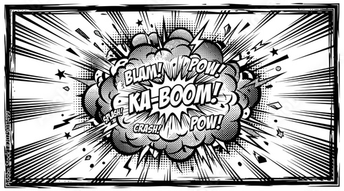 Comic book explosion sound effects bubble.
