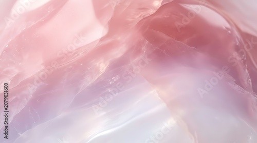 Abstract soft pink cosmetic cream texture with a smooth glossy liquid finish