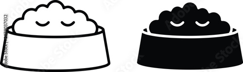 Canvas Print Pet food bowl vector illustration, Pet food bowl icon set
