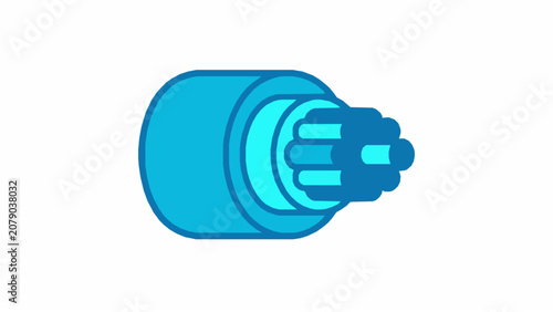 Optical Fiber Cable Vector Icon for High Speed Internet Connection