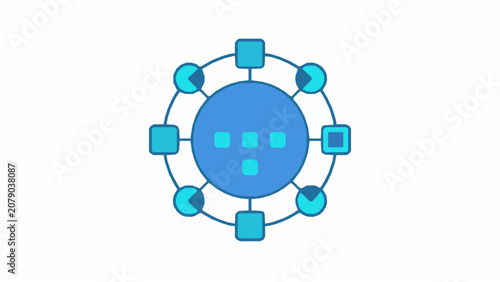 Smart Communication Hub Vector Icon for IoT and Connected Technology