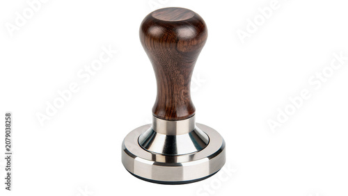 Foto Professional wooden coffee tamper barista tool isolated on a transparent backgro