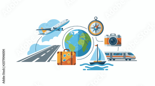 A graphic illustration of travel icons (1)