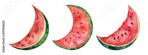 Foto Watercolor watermelon slices creating a refreshing summer food illustration