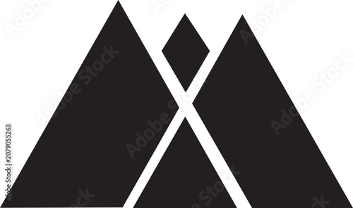 Geometric illustration of intersecting triangular shapes forming a mountain range
