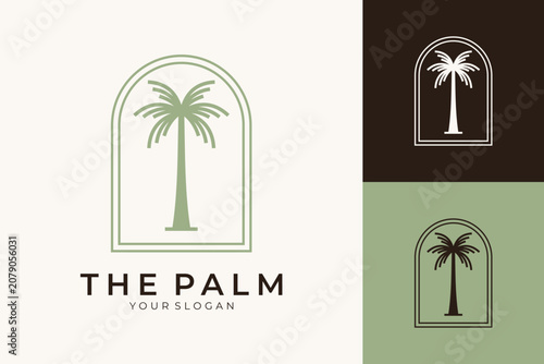 Elegant minimalist palm tree logo design