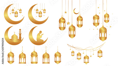Foto Colorful set of playful cartoon moon phases and crescent icons Vector