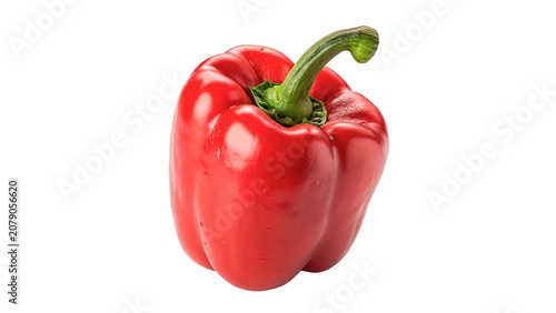Картината върху платно Fresh ripe red bell pepper sweet paprika vegetable ingredient isolated on transp