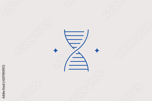 Fotografie Genetic DNA double helix chain line icon for biotechnology laboratory
