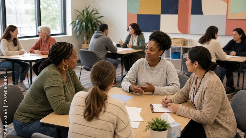 Obraz premium Chronic Absenteeism African American Group Varied Caregiver Including