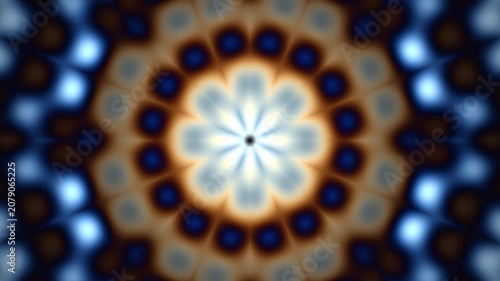 Colorful kaleidoscope pattern with circular design and light effects