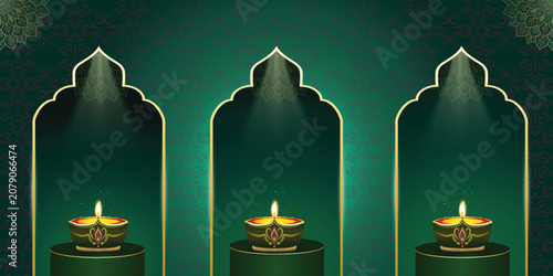 Happy Diwali invitation or promotion template with decorative elements, Deepawali or festival of light's promotion flyer for your design, can be used in Diwali promotion, social media post,