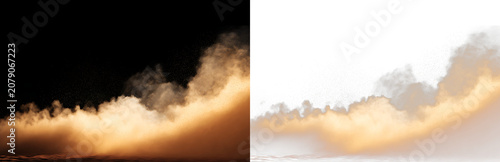 Photography Abstract sand dust explosion with flying particles and motion PNG