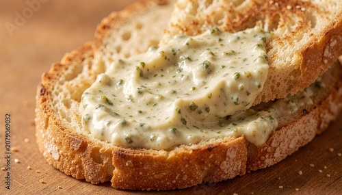 panini sandwich lifted to show side of creamy garlic aioli and pesto dipping sauce