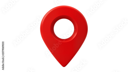 Принти на полотні Isolated 3D red map pin icon location marker for navigation and travel concept